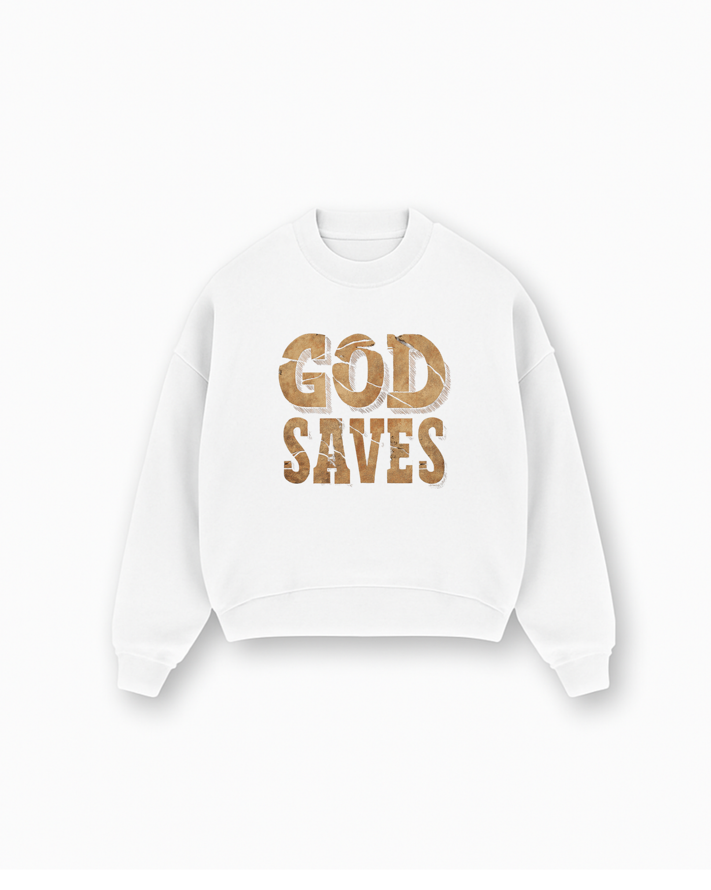 God is Greater Christian Sweatshirt - White faith-based sweatshirt featuring faith declaration - Premium Christian apparel